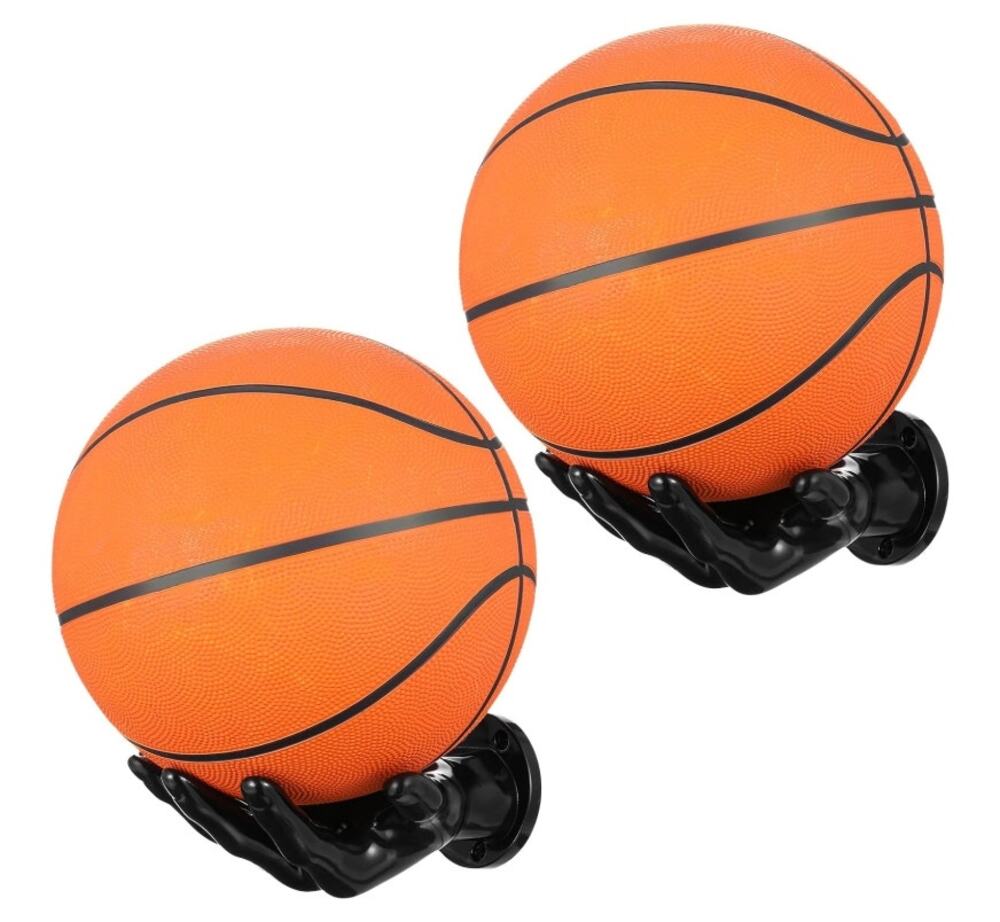 2 Pack Basketball Wall Mount Hand Display Rack Holder Football Soccer NEW